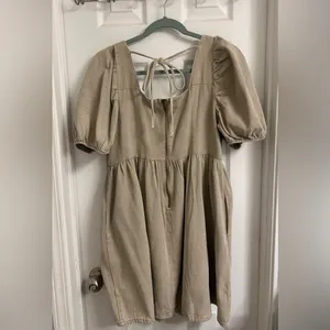 Chic Babydoll Dress in Soft Sage thumbnail 4