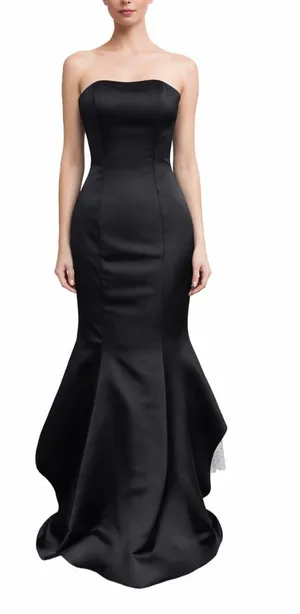 Vintage Gunne Sax Jessica McClintock Black Mermaid Gown NWT XS Strapless Y2K thumbnail 1
