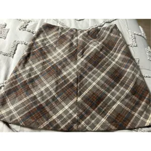 NEW High Waist Plaid Skirts Wool Look Mini Skirt S thumbnail 3