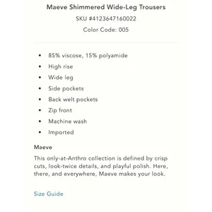 Anthropologie Maeve Shimmer Wide-Leg Trousers thumbnail 5