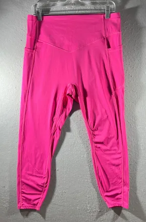 965 | Halara Scrunch Butt High Waisted Pockets‎ 7/8 Leggings Hot Pink Womens XL thumbnail 1