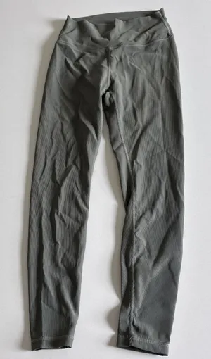 Wilo‎ Ribbed High Waisted Leggings Sage Green Womens Size S Activewear Tights thumbnail 1