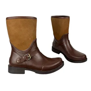 UGG Sivada Boots Sz 9 Chocolate Brown Two Tone Rain Boots Waterproof thumbnail 5