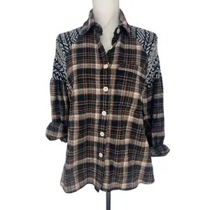 Free People Fireside Nights Plaid Button Down Shirt XS‎ thumbnail 4