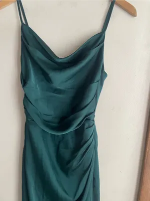 Birdy Grey Lydia Dress Shiny Satin Emerald thumbnail 4