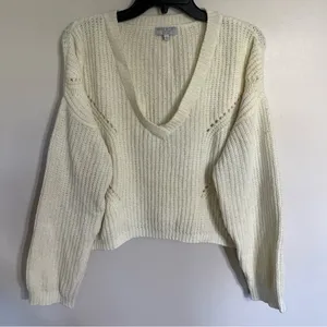 Women’s Warm & Cozy‎ Lifestyle Sweater Soft Lightweight Chunky Size Large V Neck thumbnail 1