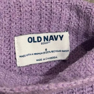 Old Navy SoSoft Women’s Small Lilac Purple Mock Neck Chunky Knit Sweater #1400 thumbnail 3