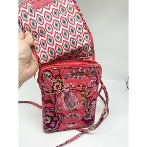 Vera Bradley pink floral and paidlsely hipster crossbody bag thumbnail 3