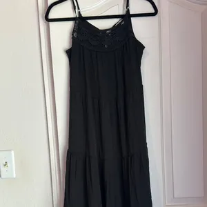 Black Maxi Sundress with Spaghetti Straps thumbnail 4