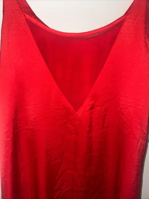 Auden Women’s Red Satin Pajama Chemise Size S thumbnail 5