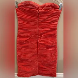 Daisy Coral Strapless Tube Top Mini Short Dress Women's Sz Medium thumbnail 2