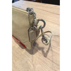 Coach Soho Oatmeal Pebbled Leather Wristlet Zip‎ Pouch Buff Silver Hardware thumbnail 4