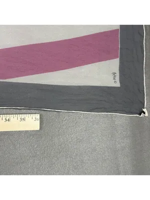 Vintage 70's Vera Neumann Vintage Pink, White, and Gray Striped Scarf thumbnail 9