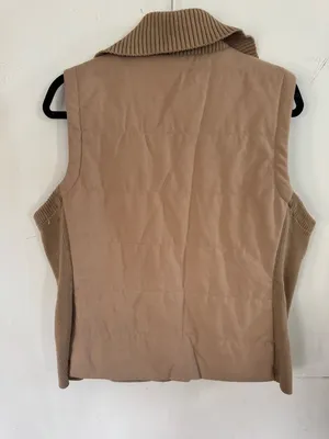 Chico's Quilted Knit-Panel Vest in Taupe thumbnail 3