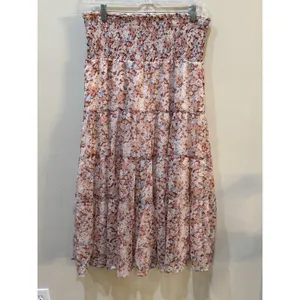 PETITE New Lauren Ralph Lauren Women's Zahra Floral Ruffled Boho Skirt Size 8P thumbnail 4
