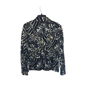 Requirements Artsy Floral Print Blazer Jacket M Tan Abstract thumbnail 4