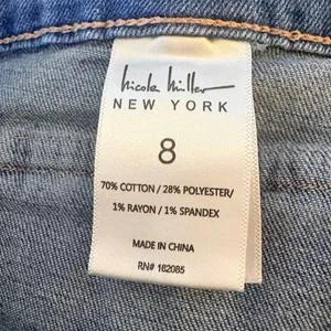 Nicole Miller Nomad Super High Rise Flare Jeans Womens 8 Blue Excellent Stretch thumbnail 5