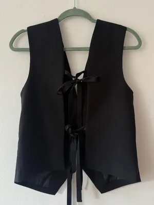 Zara black vest with tie back detail thumbnail 2