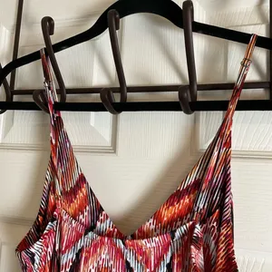 Veronica M Jene Stretch Drop Waist Maxi Dress Medium Boho Chevron Geometric thumbnail 11