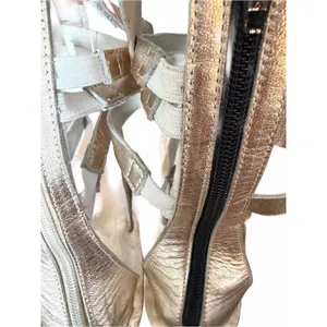 Free People NWOTS Metallic Gold Leather Strappy Gladiator Sandals size 37 US 7 thumbnail 6