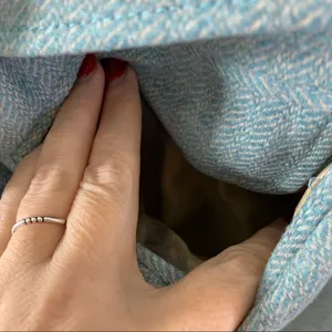 Façonnable Sky Blue Wool Blend Herringbone Jacket thumbnail 4