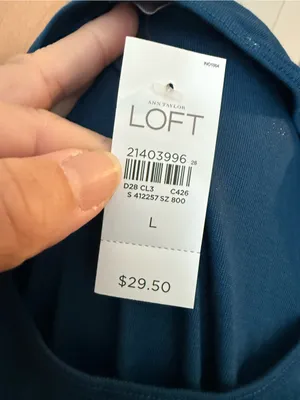 NWT LOFT Teal Long Sleeve Shirt - Large thumbnail 4