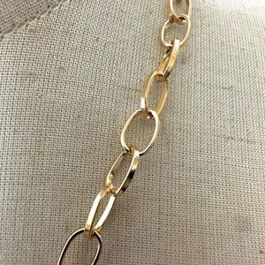 Gold tone grey rhinestone teardrop pendant necklace thumbnail 3