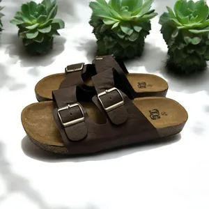 OT Sandals Brown M 9/10 Women Two Strap Buckle Slide Casual‎ Comfort thumbnail 2