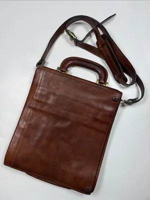 Guidi Vintage Brown Leather Crossbody Messenger Unisex Folio Work Bag thumbnail 5