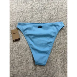 Nike Swim Women Light‎ Blue Textured Ribbed High Leg Bikini Bottom NESSD234 L thumbnail 3