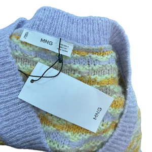 Mango Knit Sweater Vest Scallop Hem Pastel‎ Purple Yellow Size Small thumbnail 10