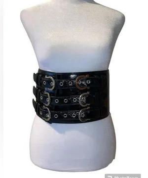 Black Waist Belt with Straps thumbnail 1
