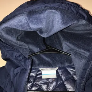 Columbia Women’s Omni-Heat Puffer Sherpa Lined Hood Navy Blue Zip-Up Jacket thumbnail 8