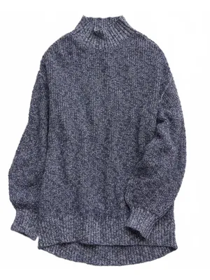 AE Aerie Hits The Spot Mockneck Sweater American Eagle NWT Blue Fresh Bright Sm thumbnail 2