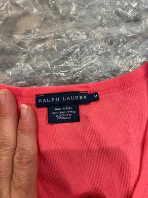 Ralph Lauren Coral Pink Tank Top size medium. thumbnail 6