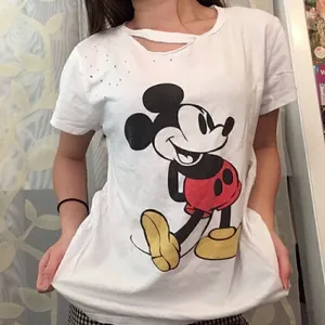 Disney t shirt with holes and a cut at the neck‎ thumbnail 1