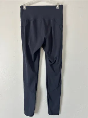 High-Waist Navy Blue Active Leggings with Side Pockets thumbnail 2