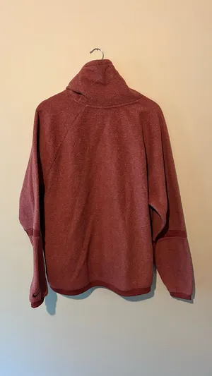Nike Women’s Sherpa Fleece Mock Neck Sweatshirt Maroon Red Pullover Size XL thumbnail 4