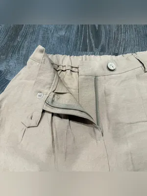 NWOT Halara Khaki High-Waisted Zipper Pocket Work Linen-Feel Shorts thumbnail 8