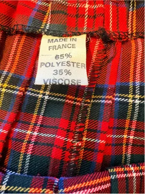 Vintage France Pleated Tartan A-Line Skirt Women's Size S Red Plaid thumbnail 5
