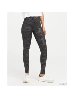 Spanx Camo Leggings Size‎ Small Black Matte Faux Leather Shaping Downtown Indie thumbnail 2