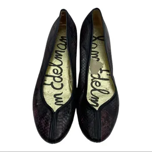 Sam Edelman Snakeskin Leather Ballerina Flats Size 8M thumbnail 2