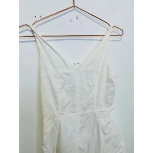DUNST Women's White Flattering V-Neckline Skirt Flowy A-Line Maxi Dress Size XS thumbnail 4