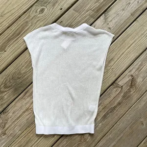 LOFT Women's White Semi Sheer Sleeveless Knit Top Size XS. NEW! thumbnail 2