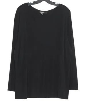 DKNY Top Minimalist Travel Casual Versatile Effortless Classic Staple‎ Black 3X thumbnail 1