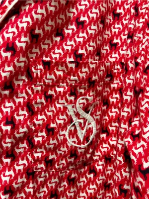 Victoria's Secret Flannel Reindeer Prints Pajama Set Size Large Red Black White thumbnail 8