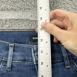 Express High Rise Flare‎ Jeans Distressed Boho Festival Stretch Women's 10R x 31 thumbnail 7
