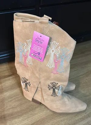 Cowboy boots Tan Size 10 thumbnail 1