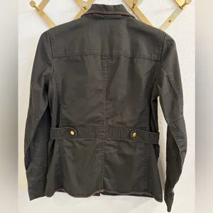 J. Crew Relaxed Boyfriend Field Jacket Olive Green Utility Brass Buttons XS thumbnail 10