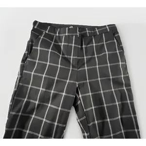 ZARA Women's Black White Windowpane Plaid Slim Ankle Dress‎ Pants Size XS thumbnail 2